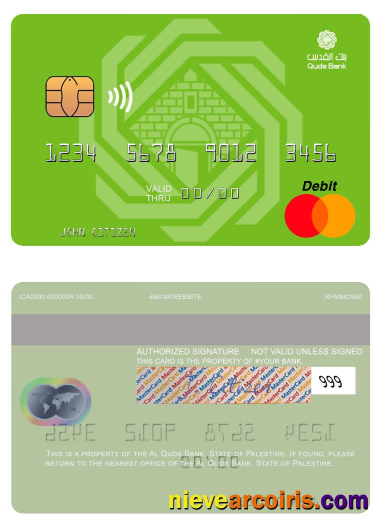State of Palestine Al Quds Bank mastercard